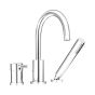 Robinet pour bain romain, Delphi, chrome poli, 3 morceaux