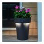 Solar-Powered Outdoor Planter - Grey - 18"