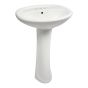 Lavabo en porcelaine sur pied, 21 1/2" x 18" x 34", blanc