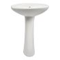 Lavabo en porcelaine sur pied, 21 1/2" x 18" x 34", blanc