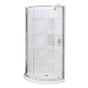 Round Corner Shower - Charlotte - 34" x 34" x 76" - White and Chrome