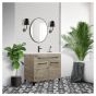 Vanity and Sink - Malea - 2 Doors/1 Drawer - Silver Wood - 36" x 33"