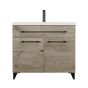 Vanity and Sink - Malea - 2 Doors/1 Drawer - Silver Wood - 36" x 33"