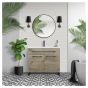 Vanity and Sink - Malea - 2 Doors/1 Drawer - Silver Wood - 36" x 33"