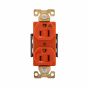 Prise double pour lame droite, industriel, 15A, 125V, orange