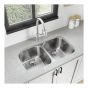 Kitchen Sink - U2 - 2 Bowls - Stainless Steel - 31" x 17.5" x 8"