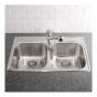 Kitchen Sink - 2 Bowls - Stainless Steel - 31" x 21" x 8"