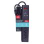 6-Outlet Surge Protector Power Strip +  2 USB Ports, 3'