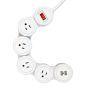 4-Outlet Surge Protector Flexigon Power Strip +  2 USB Ports, 6'