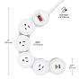 4-Outlet Surge Protector Flexigon Power Strip +  2 USB Ports, 6'