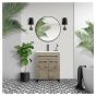 Vanity and Sink - Malea - 2 Doors/1 Drawer - Silver Wood - 24" x 33"