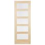 5 Clear Glass Wood Shaker Door - Natural Light