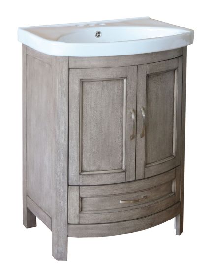 Meuble-lavabo, Bellina, gris, 2 portes/1 tiroir, 24" x 34"