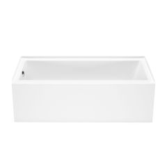 Bosca Alcove Bathtub - 59 3/4" x 30" - Cubic Design - Acrylic - White - Right-Hand Outlet