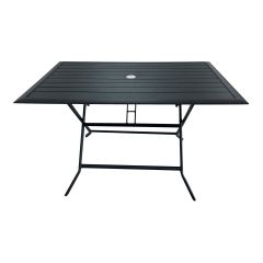 Outdoor Folding Table - Berlin - Aluminum - Black - 120 x 80 cm