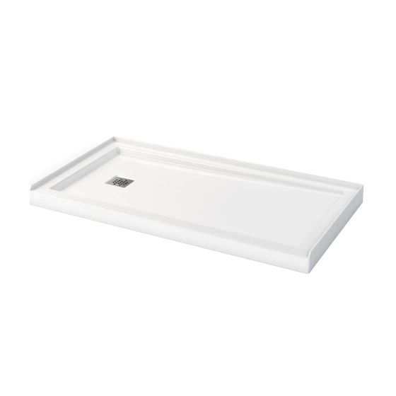 Base de douche configurable MAAX Zone, drain à gauche, 60" x 32", blanc