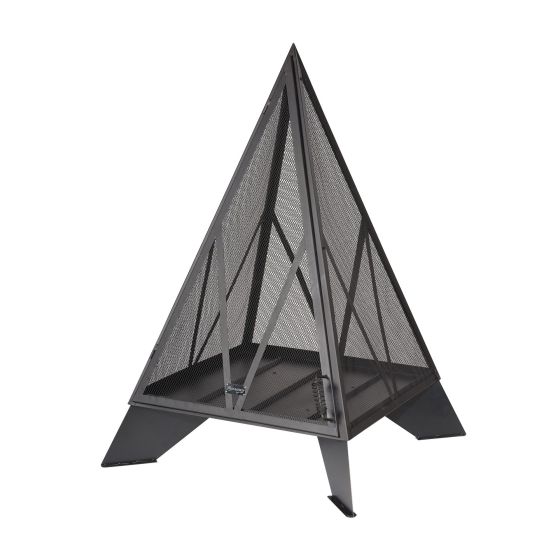 Foyer extérieur au bois, 54" X 36'", pyramidal, noir