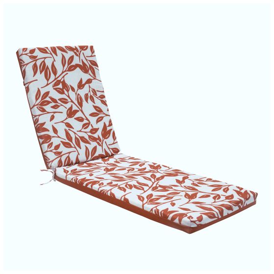 Coussin imprimé pour chaise longue, rouge/ivoire, 22" x 73"