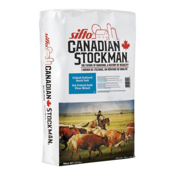 Sel Cobalt Iodé pour bétail Canadian Stockman, bleu, 25 kg