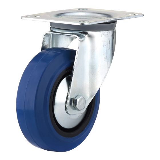 Industrial Blue Elastic Rubber Caster