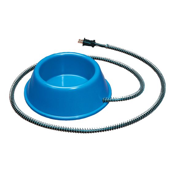 Plastic heated pet bowl