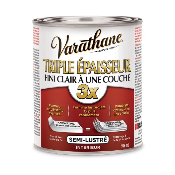 Vernis Triple épaisseur, clair semi-lustré, 946 ml