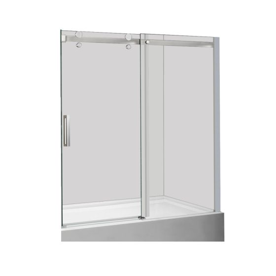 Sliding  Tub Shower Door - Celebration - 60" x 58" - Tempered Glass - Chrome