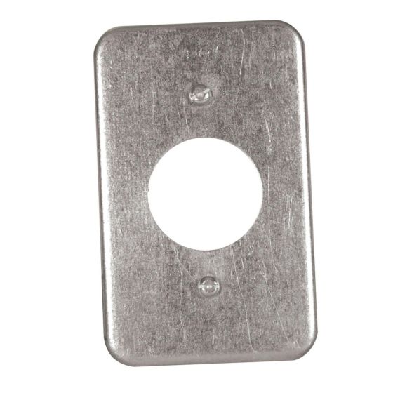 Single receptacle metal cover