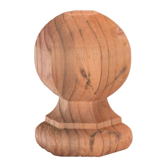 Boule Coloniale en bois traité brun, 4" x 4" x 6"