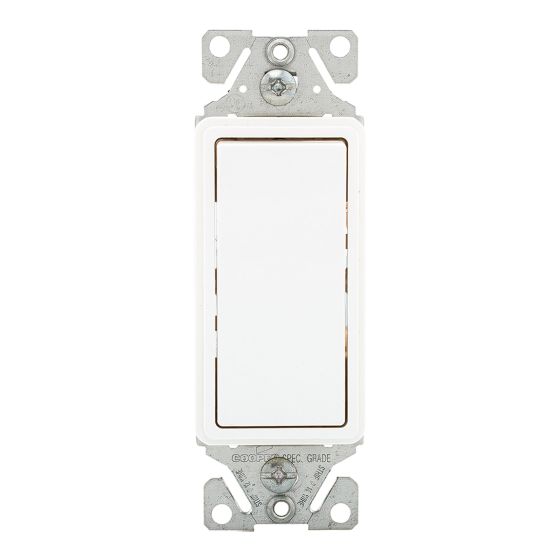 Single Pole Decorative Switch - 15 A - White - 1/Pkg