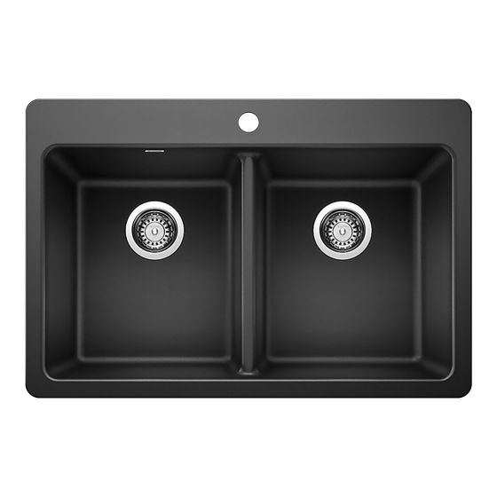 Kitchen Sink - Corence - 2 Bowls - 1 Hole - Silgranit - 30" x 20.5 x 8"