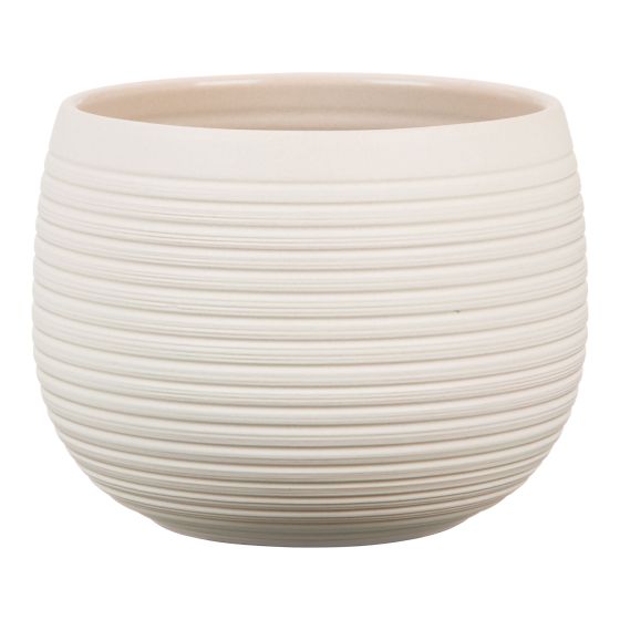 Cache-pot, Linara, intérieur, rond, crème, 16 cm