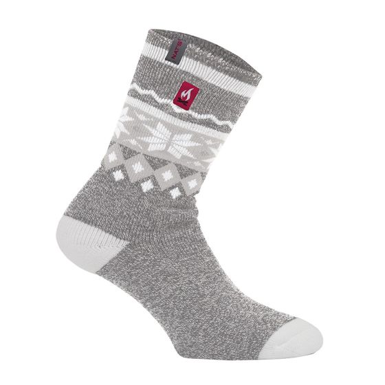 Bas thermiques pour femme, blanc/gris