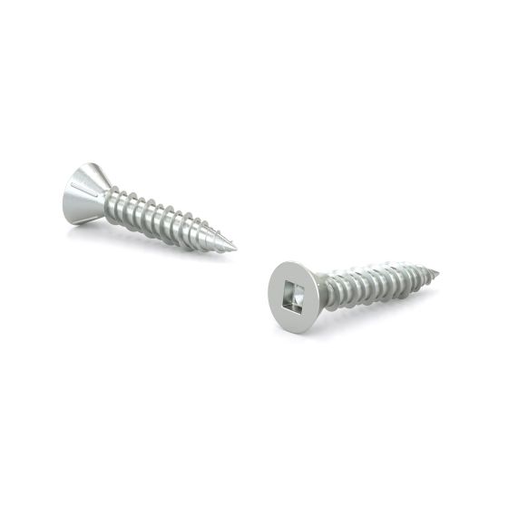 Zinc-Plated Wood Screws - Flat Head With Nibs