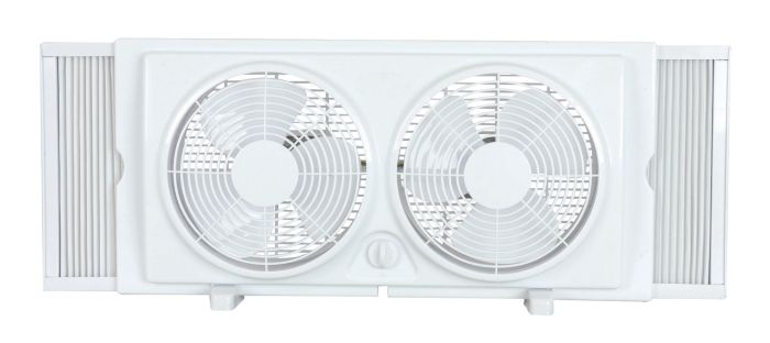 Twin Window Fan - 2 Speeds - White - 9"