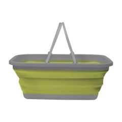 Bassine rétractable pour camping, vert, 15 l