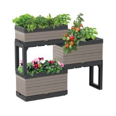 Garant Plastic Raised Garden Bed - Greige - Rectangular -  22" x 15.25" x 11.13"