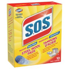 Tampon d'acier savonneux SOS, 10/pqt