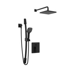 Quadrato Shower Faucet Kit, Matte Black