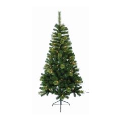 Sapin de Noël en cachemire et PVC illuminé, 6,5'