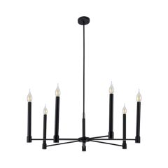 Luminaire suspendu Toscana, 7 lumières, noir, 97 cm