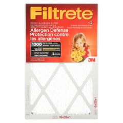 Filtre micro allergène, 1" x 16" x 25"