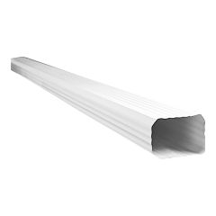 Primeau Hi-Bak Rectangular Downpipe - White - Galvanized Steel - 5'