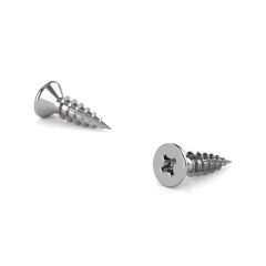 Wood Screws - Flat Head - Brushed chrome - 3/4" - 12/Pkg