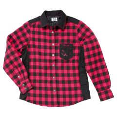 Padded Plaid Shirt - Red/Black - Size X-small