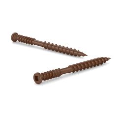 Composite Screws - Square Drive - Reverse Thread - Brown - #10 x 2 1/2" - 100/Pkg