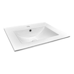 Lavabo encastré carré, 23 1/2" x 18", blanc