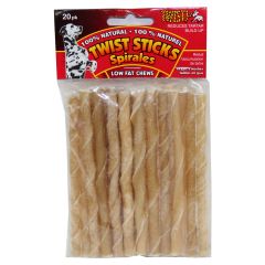 Raw Leather Twist Stick for Dog - 7 x 13 cm - 20/Pkg