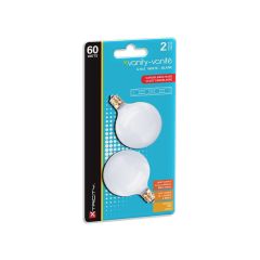 Ampoule vanité, G16,5, incandescente, blanc doux, givré, 60 W, 2/pqt