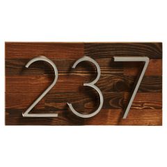 Rustic wood address plate